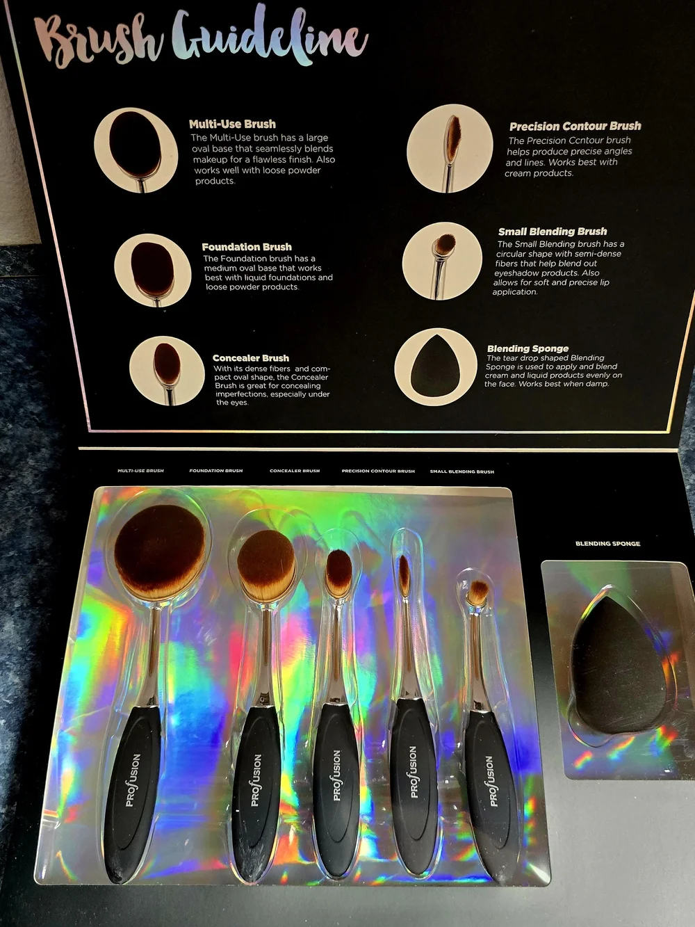 WHOLESALE: Profusion Pro Brush Vault with 6 Sets Glitter & Glam Style Brushes
